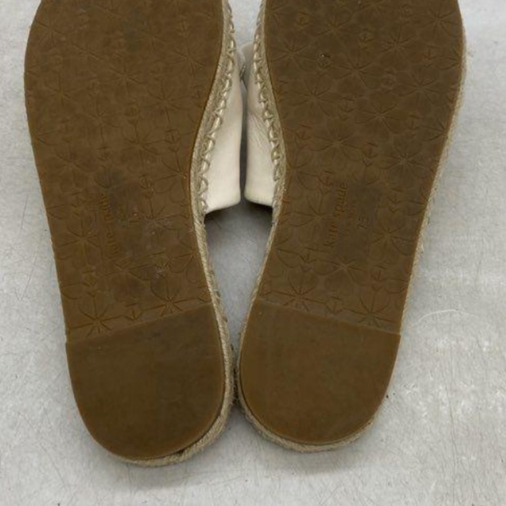 Kate Spade Women's White Leather Slip-on Sandals Size 7.5